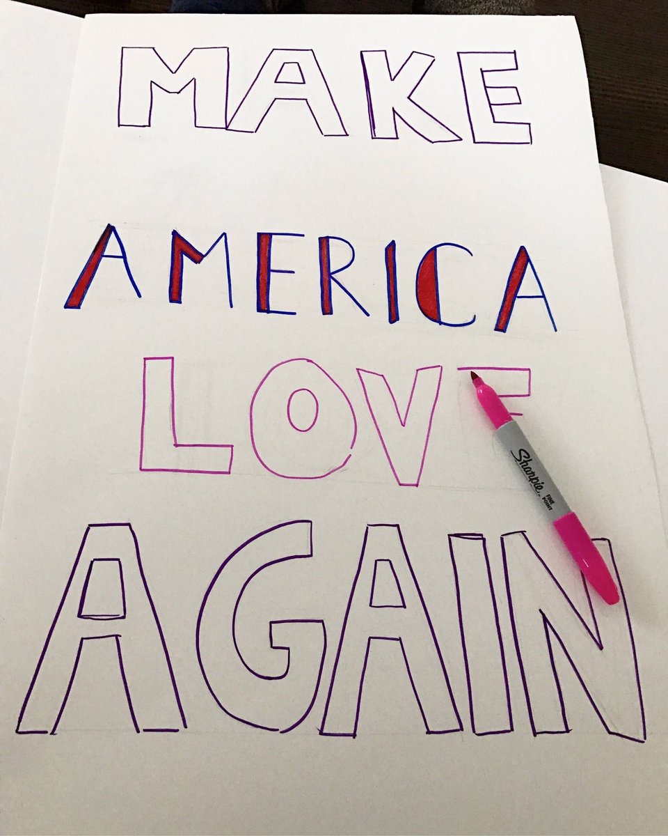 thesecond_shift's tweet image. One week until @womensmarch! Getting ready! Homemade signs by @ginahadley &apos;s daughter. #nextgenfeminists! #makeworkworkforyou