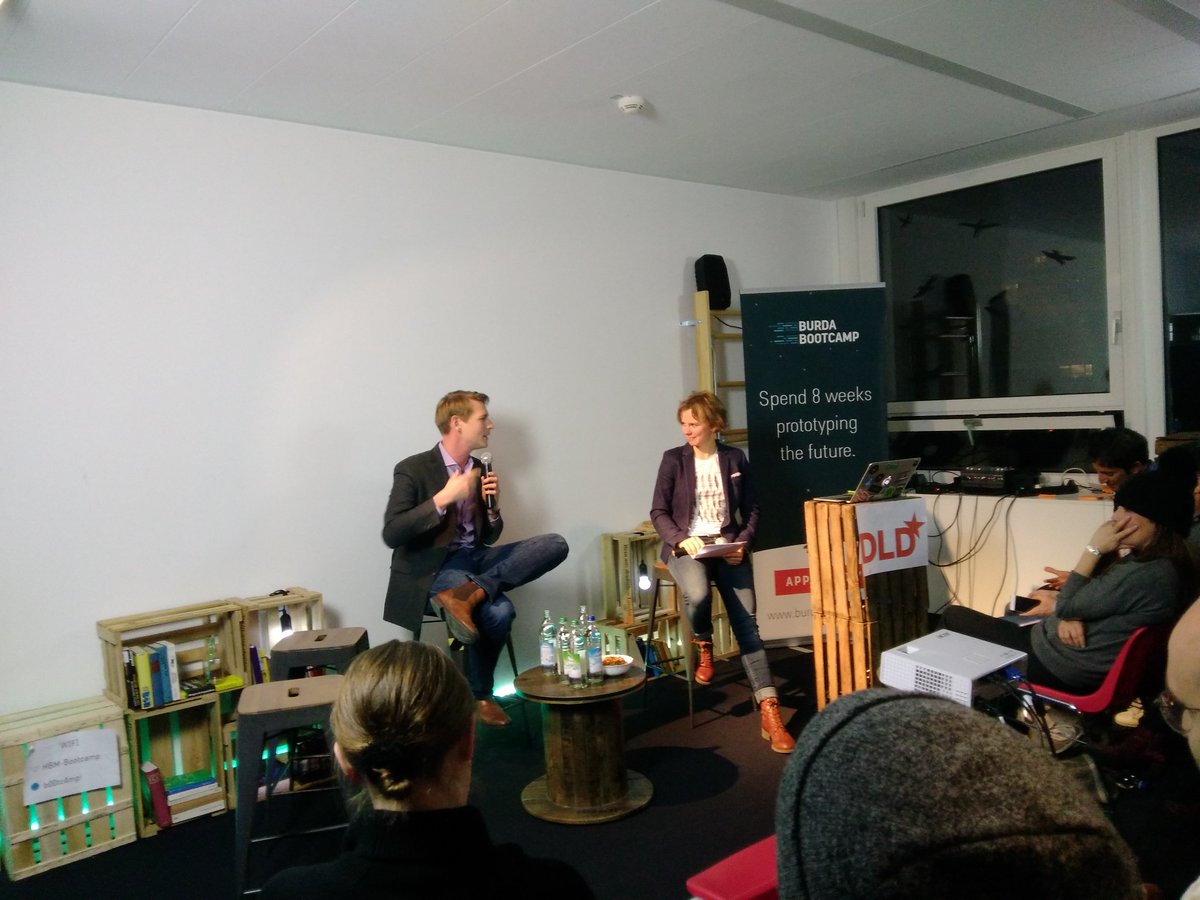 TechMeMunich's tweet image. No one cares about valuation ;) with Florian Leibert from @mesosphere at @BurdaBootcamp #DLD17