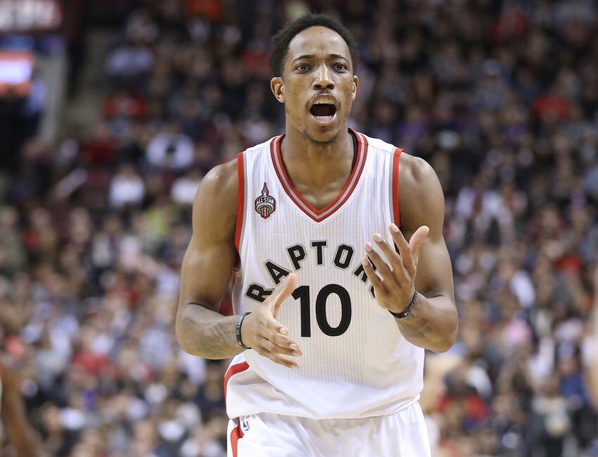 WeTheNorth__'s tweet photo. DeMar DeRozan this season: 

28.2 PPG
5.4 RPG 
3.8 APG 
47 FG% 
84 FT% 
25.2 PER 

Definitely all star numbers 

RT if you agree #NBAVOTE https://t.co/5DMdUUtD3Y