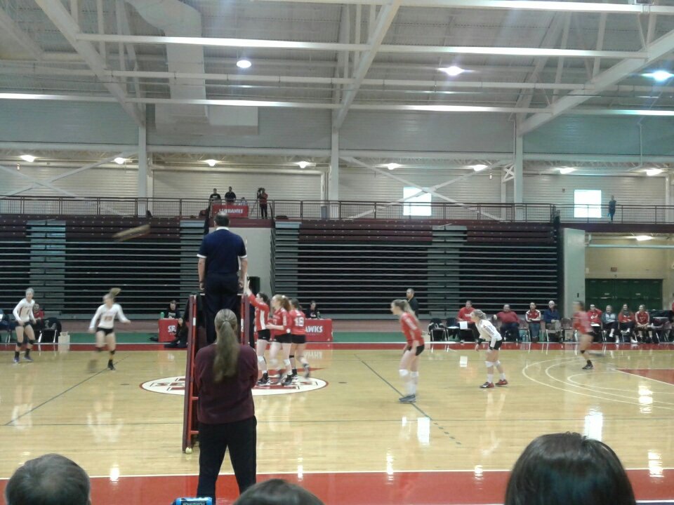 At the <a href="/MUNathletics/">Memorial Sea-Hawks</a> WVB game with <a href="/beckywinsor/">Becky Winsor</a>. Just checked in to earn points!
