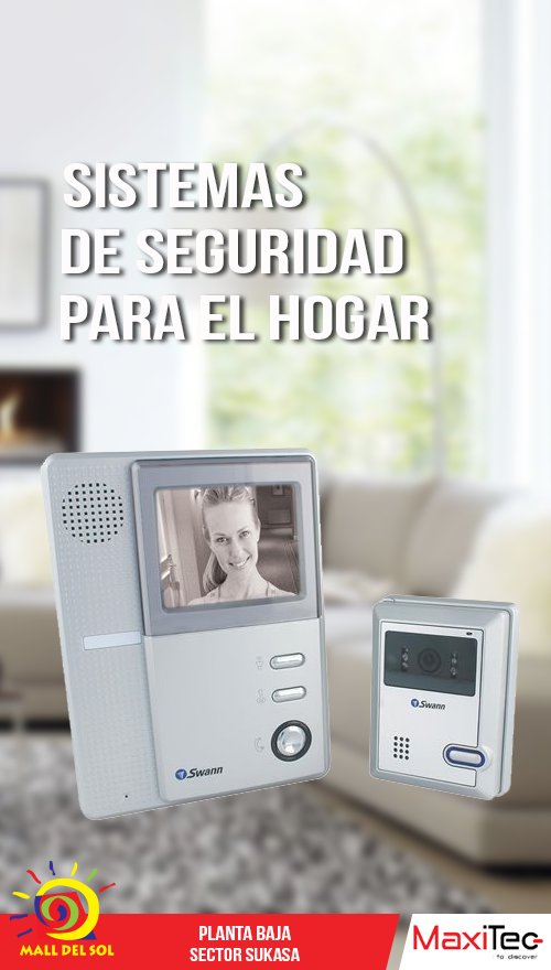 MALLDELSOL_EC's tweet photo. #Maxitec te trae nuevos sistemas de seguridad para tu hogar y oficina. Estamos en #MallDelSol planta baja sector Sukasa. https://t.co/hgEKvLNlRx