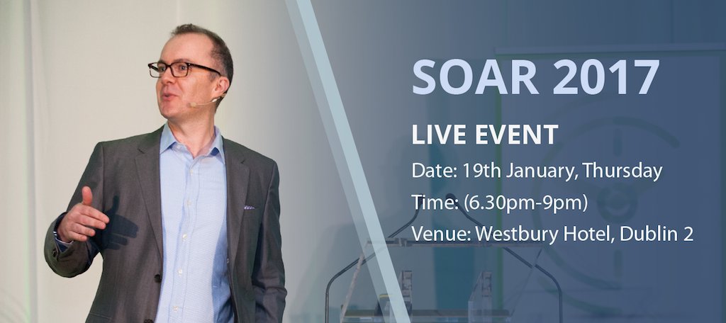 JamesSweetman's tweet photo. 95% of tickets sold #SOAR2017 sold. Westbury Hotel Thurs Jan 19th Join me &amp; kickstart 2017 https://t.co/LtIqkprQnB https://t.co/RVdGKpZcdw