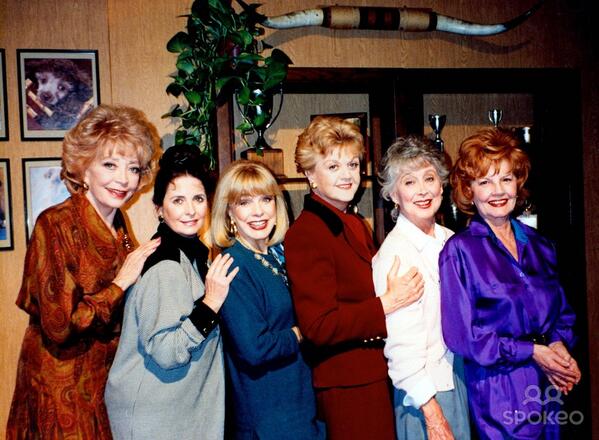 _AngelaLansbury's tweet image. Marie Windsor, Margaret O'Brien, Terry Moore, Angela Lansbury, Betty Garrett, and Janet Blair in Murder, She Wrote.