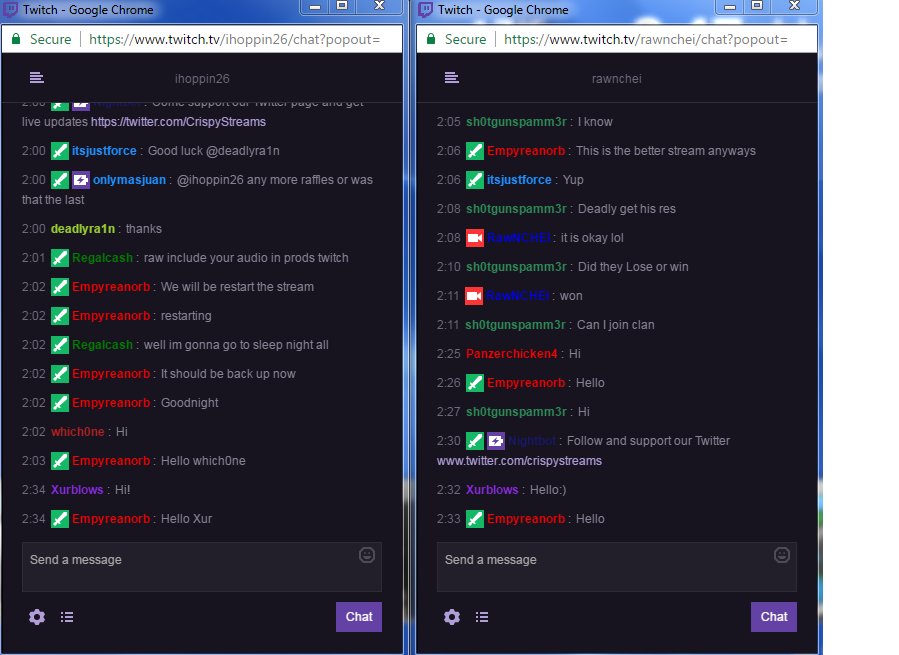 CrispyStreams's tweet photo. @xurBlows Thank you for tuning into our streams last night! @twuo_r @Prodigy_Hopp #SmallStreamers #CrispyStreams https://t.co/8dgKB5XShu