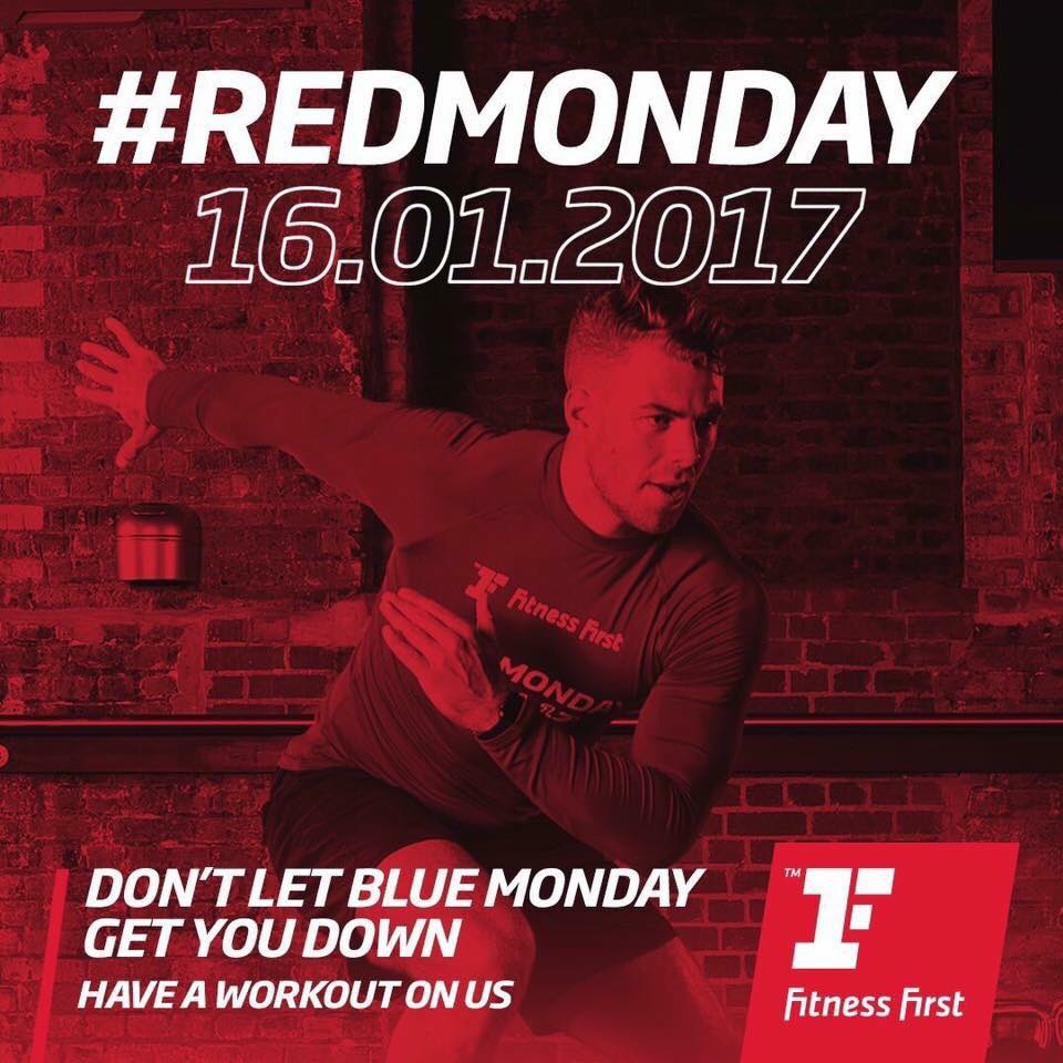 FitnessFirstOC's tweet photo. Have a workout on us! Come and train for free and help us turn this Blue Monday Red!! #fitnessfirstoc #fitnessfirst #RedMonday https://t.co/rp2zxzb5j0
