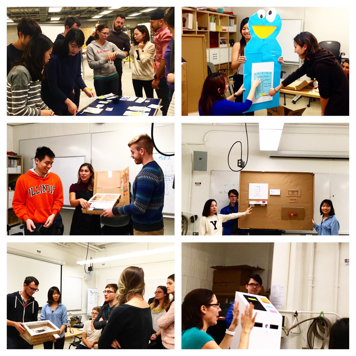 uwmhcid's tweet photo. Friday's #prototypingstudio consisted of a paper #prototype show-and-tell followed by a rapid #prototyping exercise using cardboard #mhcid https://t.co/sViOwDKOuB