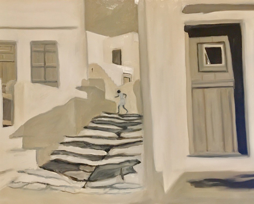 CMichaelGibson's tweet photo. Girl. Island of Siphons, Greece. Oil on 16 x 20 canvas. In the style of an image by Cartier-Bresson. https://t.co/QM7pwQdyxb