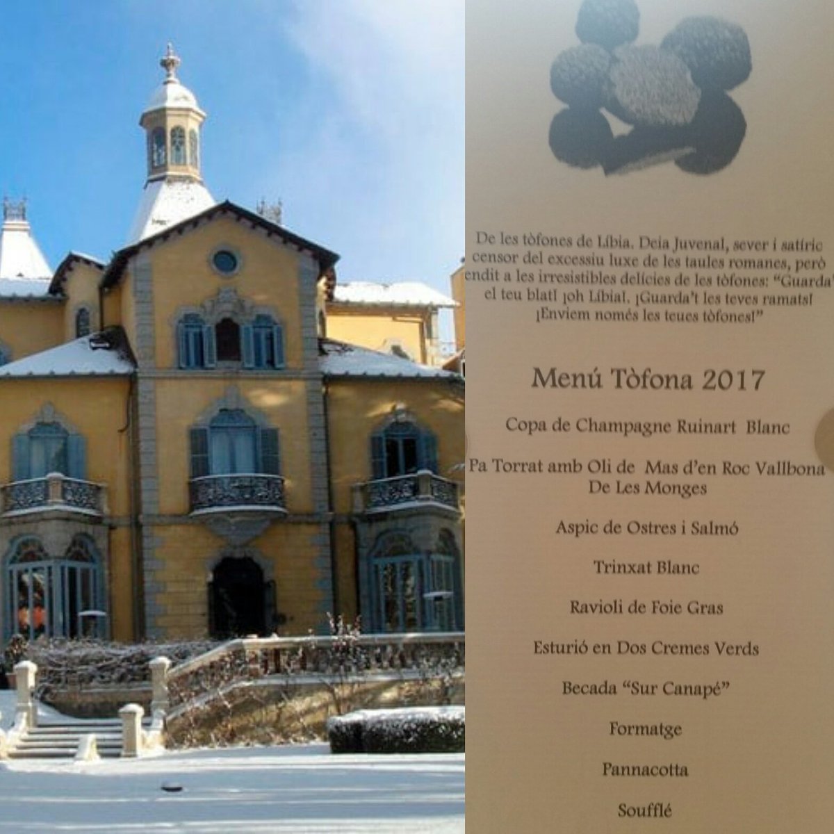 Exquisit menú de tòfona a la Torre del Remei acompanyat del nostre oli #olisroc