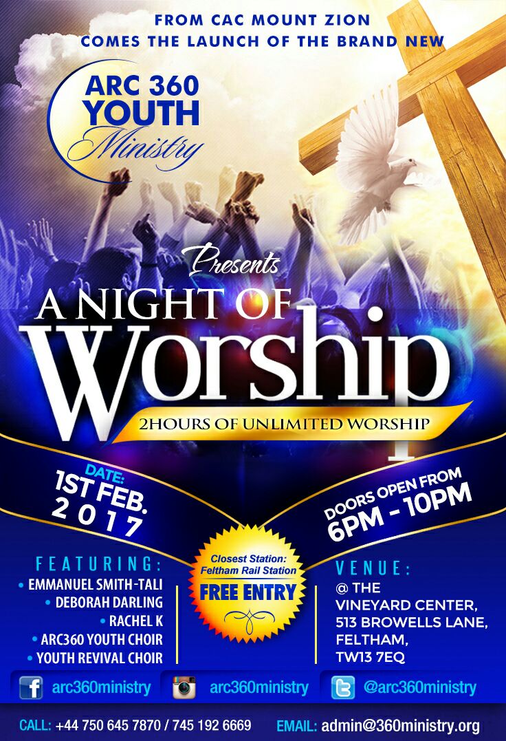 A Few Weeks Away! <a href="/arc360ministry/">ARC360 Ministry</a> present A Night Of Worship