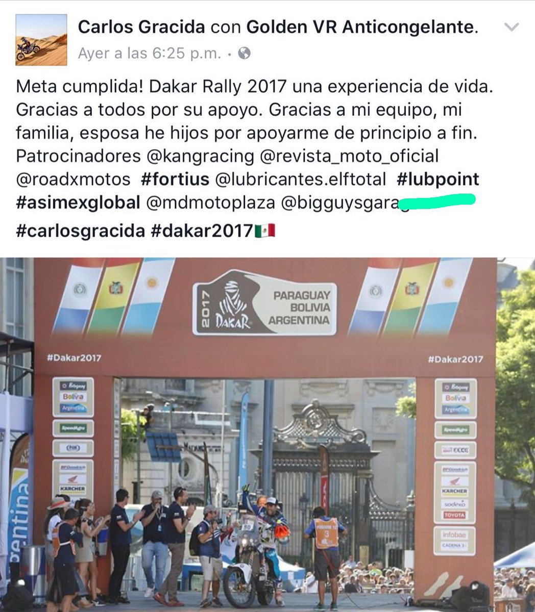 lubpoint's tweet photo. Es un placer ver un reto terminado @CarlosGracidaG estamos muy contentos de que regresas bien. Dakar2017 https://t.co/xCBvyXfifA