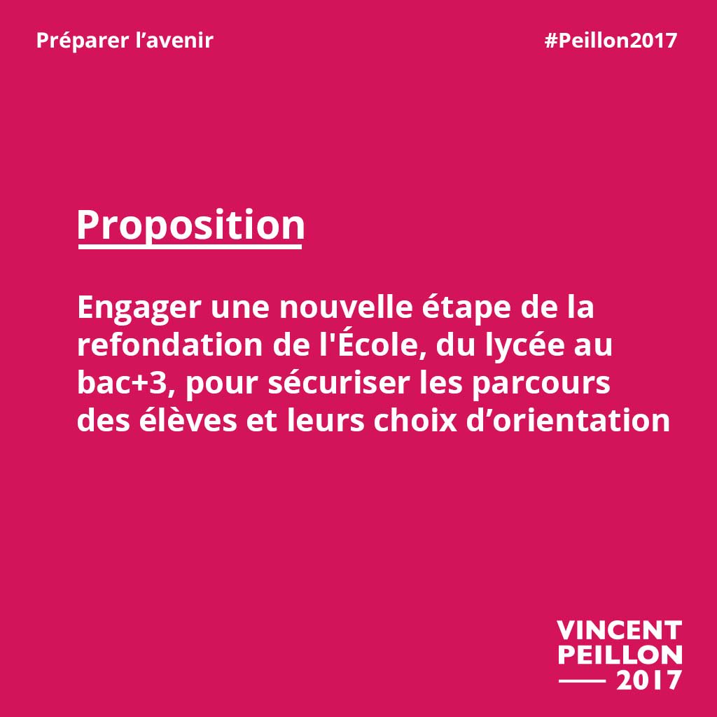 J'engagerai la 2e étape de la refondation de l'école pour sécuriser le parcours des élèves et leurs choix d’orientation #PrimaireLeDébat