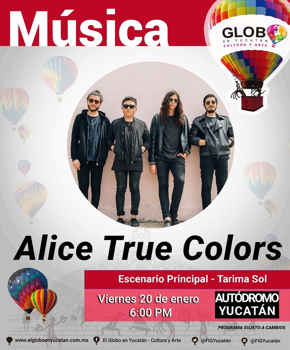 FIGYucatan's tweet photo. ¡#AliceTrueColors en concierto en la Tarima Sol!
Viernes 20 de enero a las 6:00 PM.
#ElGloboEnYucatán https://t.co/u9XansVJKZ