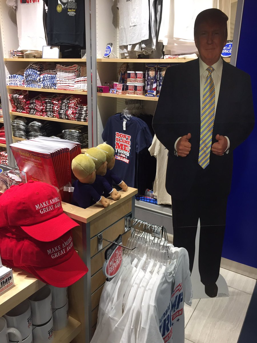 tomgreenlive's tweet photo. Lots of great Trump swag at the Washington DC airport.   All made in China and Mexico. https://t.co/83d9fSriW5