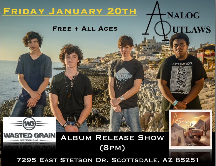 Only 5 Days until our #AlbumReleaseShow at Wasted Grain in Scottsdale! 🤘🏻Lets rock!