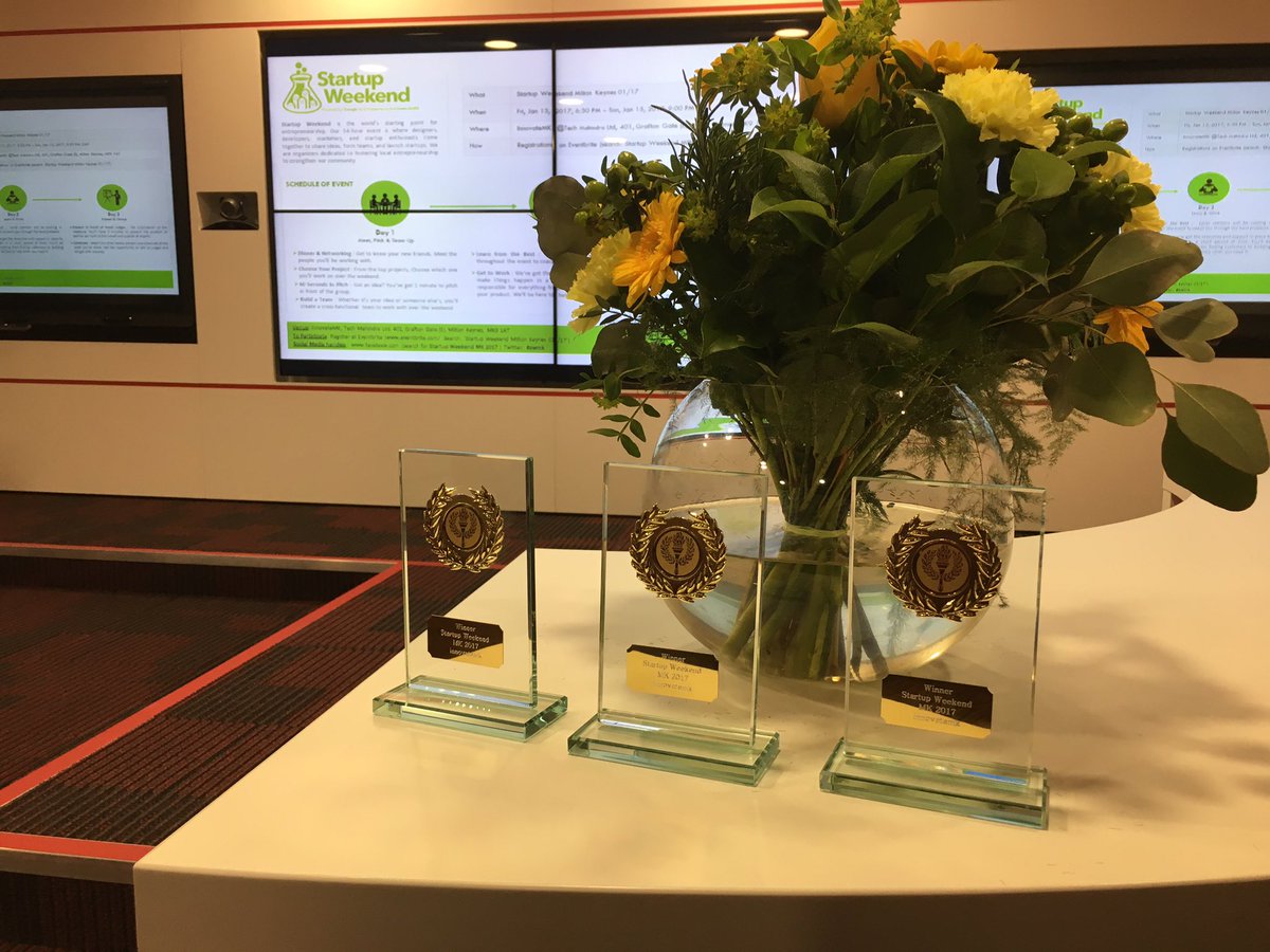 InnovateMK's tweet photo. The Winners Trophies #SWMK17 #StartupWeekendMiltonKeynes https://t.co/DuS0nrnpOa