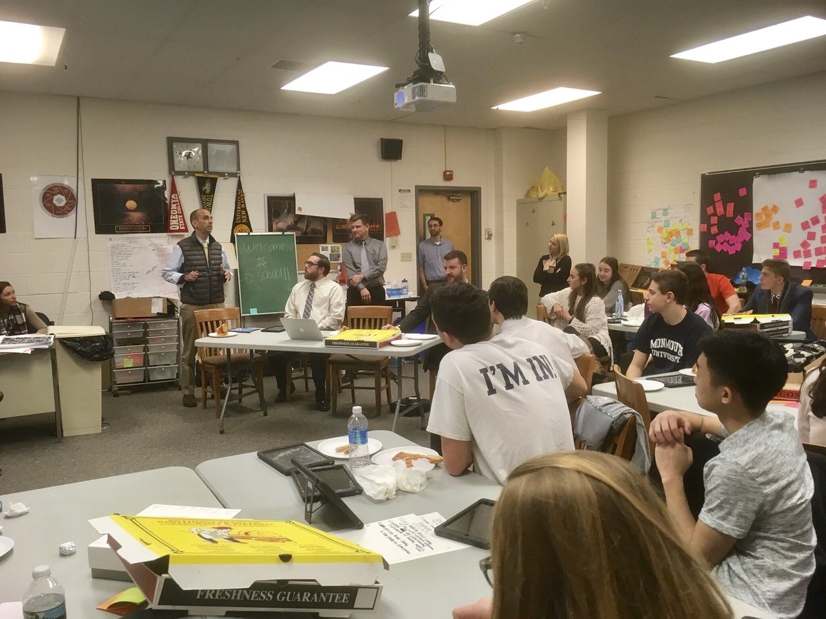 ramscurriculum's tweet photo. Ramsey Innovation Team "reshaping education" sharing #designthinking insights and innovations with Dr Matthew Murphy and district leaders. https://t.co/JhDqzgw8dH