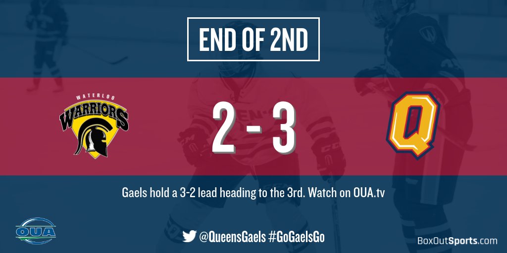 queensgaels's tweet photo. WHKY - Gaels are in front 3-2 over Waterloo after 40 minutes #GoGaelsGo https://t.co/qgFNqN1kha