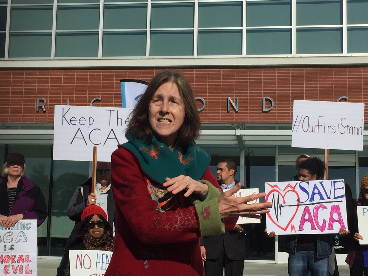 Rallying for the Affordable Care Act in Richmond. #Obamacare saved lives AND dollars. <a href="/GOP/">GOP</a> what's your replacement plan?!?! #SaveACA