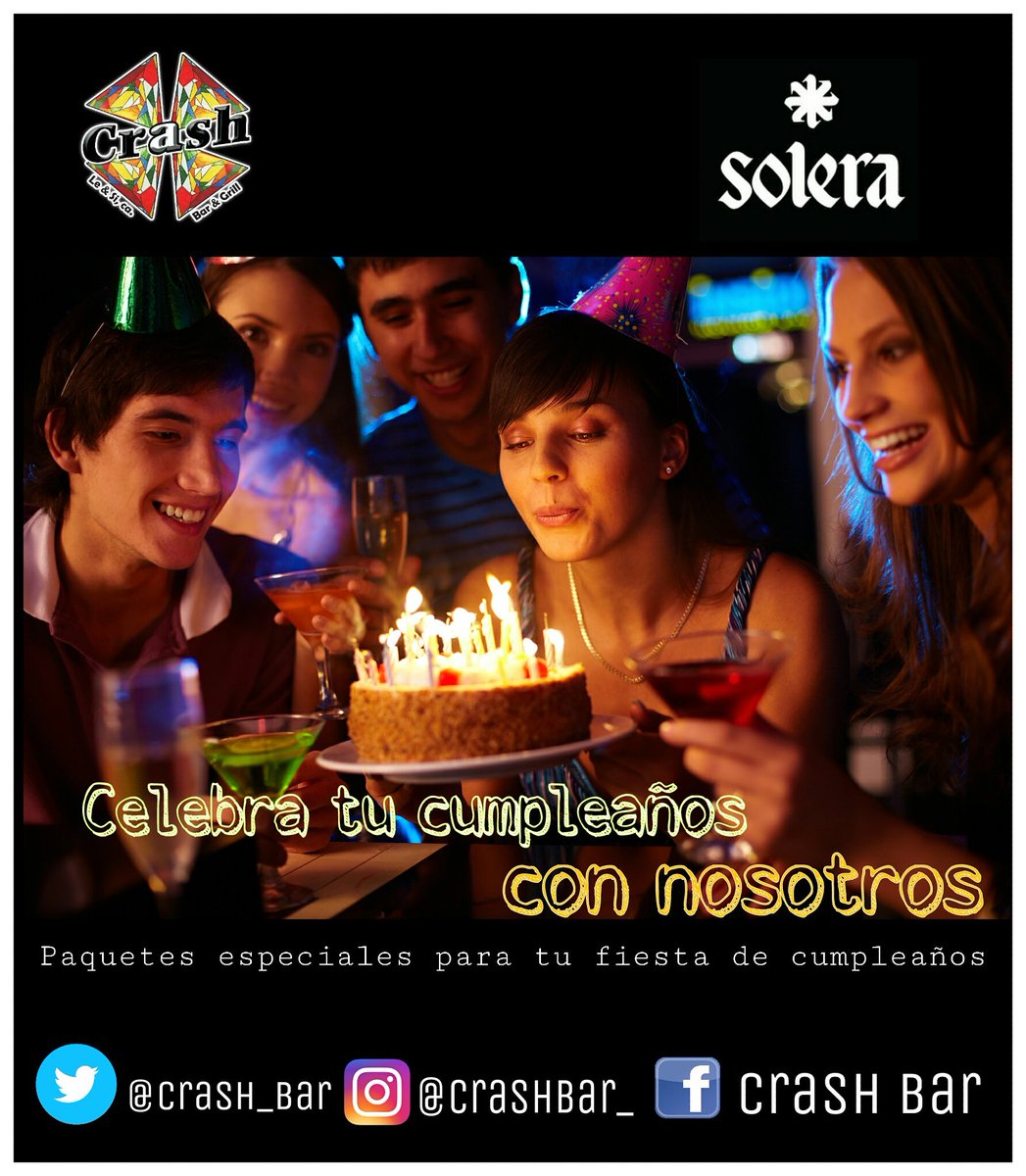 crash_bar's tweet photo. Celebra con nosotros ese dia especial  descuentos y paquetes por grupos. #CrashBar #RompeLaRutina https://t.co/m8lPK6kkRp