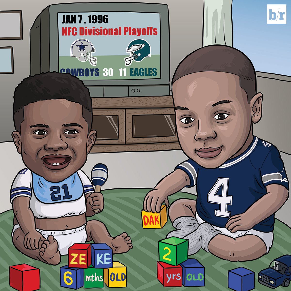 BleacherReport's tweet photo. #DemBoyz were babies the last time the Cowboys won an NFC Divisional playoff game https://t.co/ArZ5UIuut1