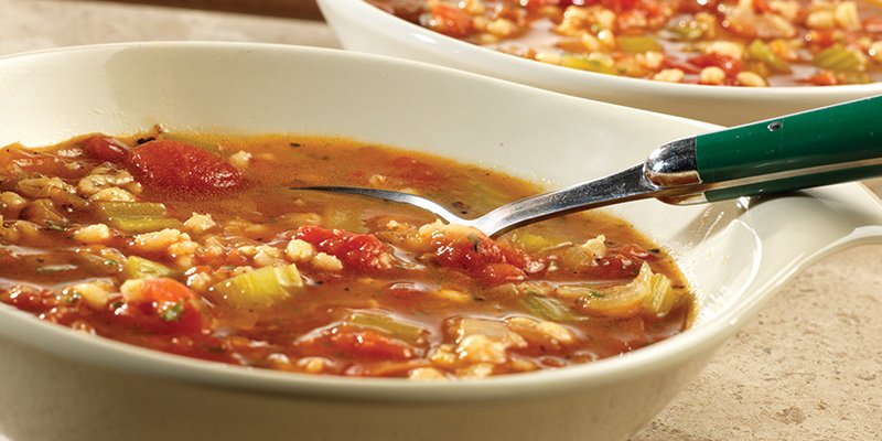 CampbellKitchen's tweet photo. Nothing satisfies like a soup &amp; sandwich combination. Try Roasted Tomato &amp; Barley #Soup with a grilled cheese: https://t.co/h6LdbQgfV6 https://t.co/vFJG7EGSbP