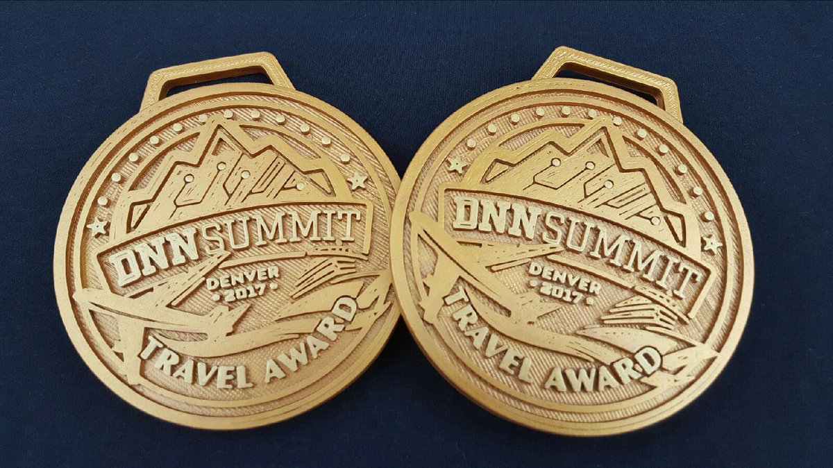 moorecreativeco's tweet photo. Dustin just finished the paint details on the #DNNSummit Travel Awards we're presenting this week, See You there! #DNNcms #ManagedDotCom https://t.co/hXH3BbQhYp