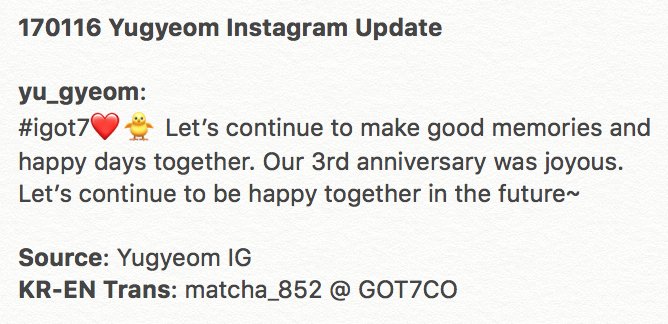 got7co's tweet photo. [#YUGSTAGRAM] 170116 Yugyeom IG Update
URL: https://t.co/axXeGeQk8n https://t.co/swUVPUSqNK