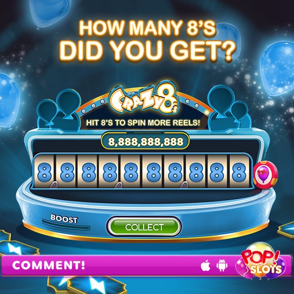 PopSlotsCasino's tweet image. How many 8&apos;s have you gotten during our #limitedtimeevent? Tweet us a pic with YOUR big win!