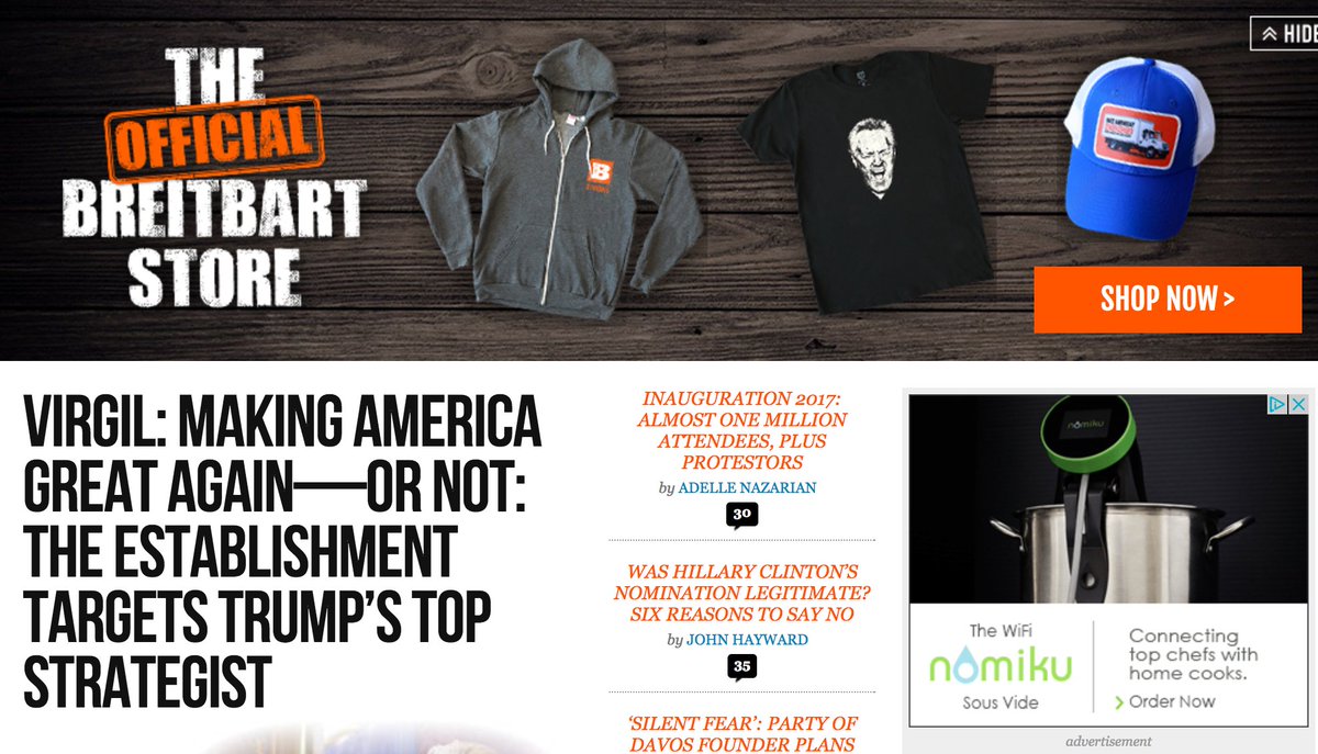 steveddaniels's tweet photo. @nomiku want to make sure you're aware that your ad is on the hate speech site Breitbart. Please reconsider. cc @slpng_giants https://t.co/wNyzcSocIK