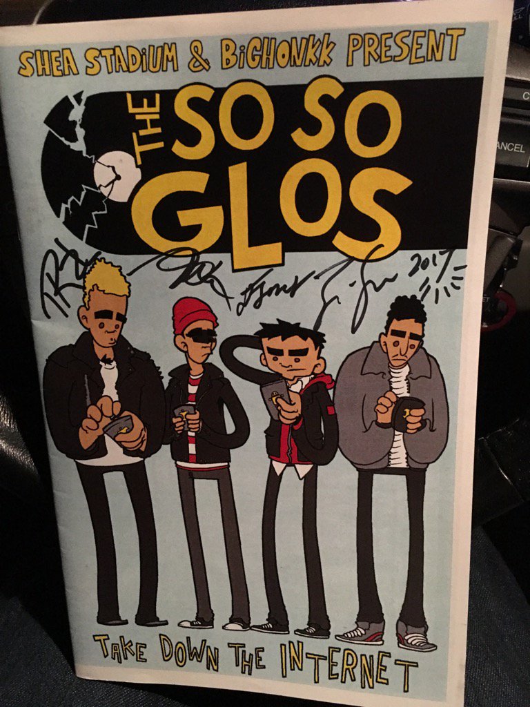 DrRock62's tweet photo. @SoSoGlos are awesome enough to have their own comic! And to sign it for me! #thesosoglos #sosoglos #CD1025 https://t.co/Dq5ARyexGq