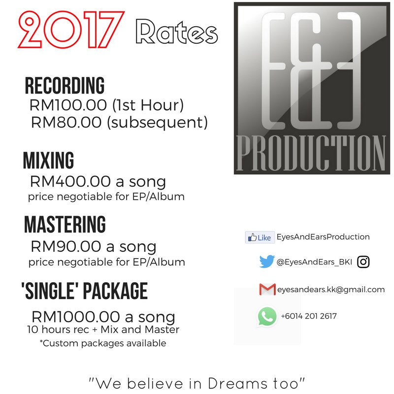 DecipherBKI's tweet photo. 2017 rates for @EyesandEars_BKI 
Let's get your music out there #KKmusicScene https://t.co/Z0L4eF2VFV