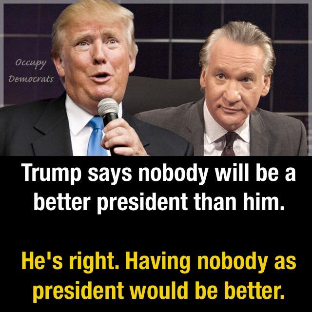 StopTrump2020's tweet photo. I would definitely vote for "nobody" over #Trump on any ballot on any day https://t.co/3XukKMX6d0