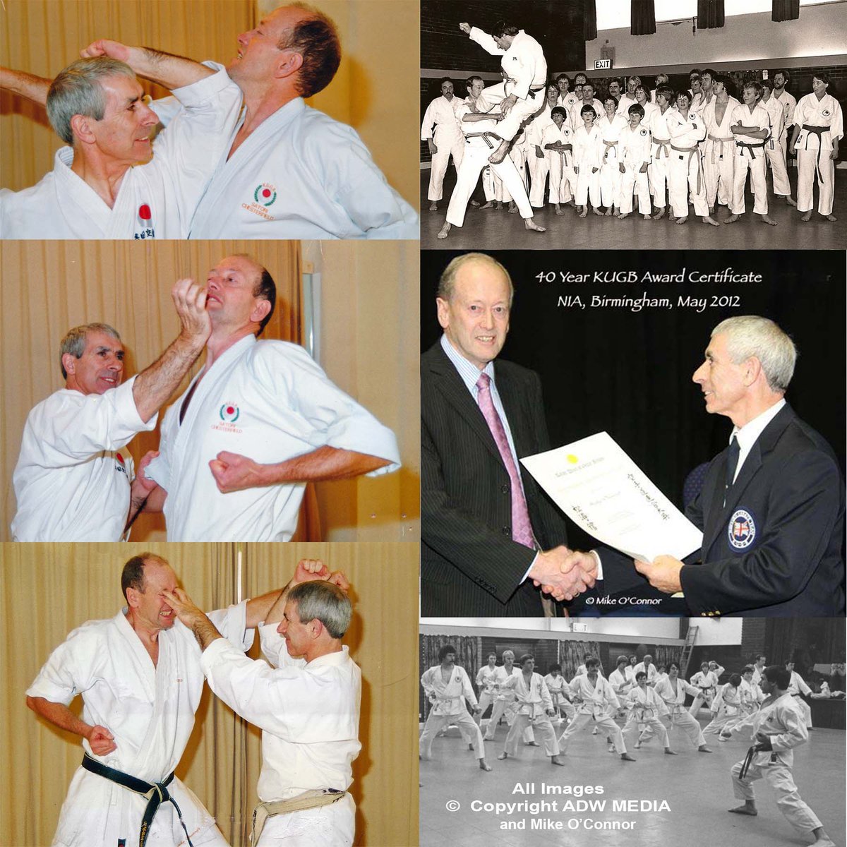 Sensei Andy Sherry &amp; Myself plus members of Satori Shotokan KC at Killamarsh Village Hall, Sheffield 1970's and Queens Park SC, 80/90/2000's