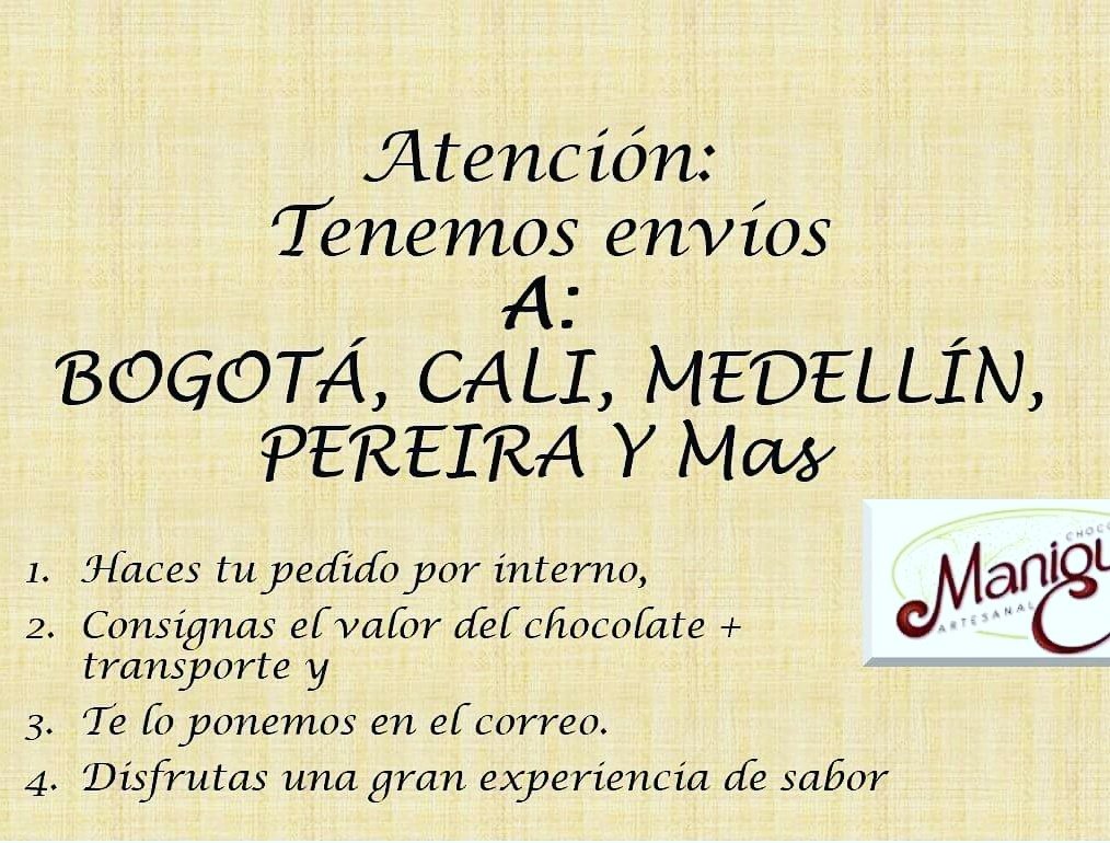 ManiguaChoco's tweet photo. El más delicioso sabor del #Chocolate que viene del #Chocó para Toda #Colombia. Ya podemos hacer envios a todo el país. Escribenos x interno https://t.co/Yb5PLILezD