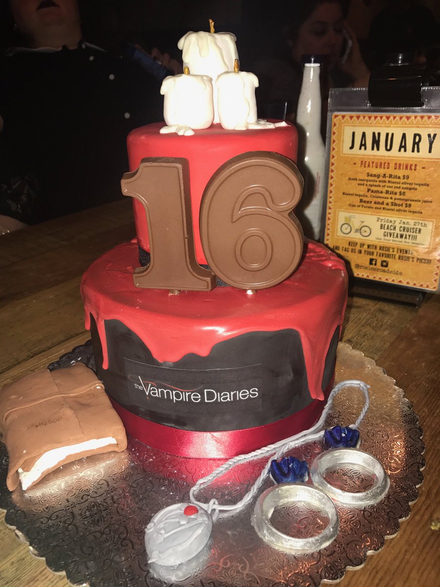 JillyColby's tweet photo. @iansomerhalder @paulwesley @julieplec @ninadobrev @KatGraham @CandiceAccola @zach_roerig @StevenRMcQueen my sisters sweet sixteen cake https://t.co/W0VL2uWI1S