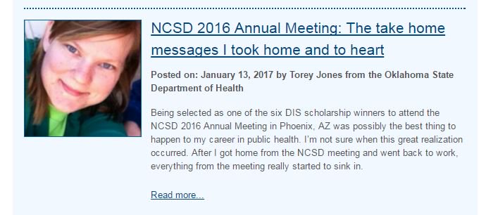NCSDDC's tweet photo. #ICYMI: #NewPost by #NCSD2016 DIS scholarship winner Torey Jones of @HealthyOklahoma Well done, Torey! https://t.co/QRKMvFMOPE https://t.co/73f2Alybvr