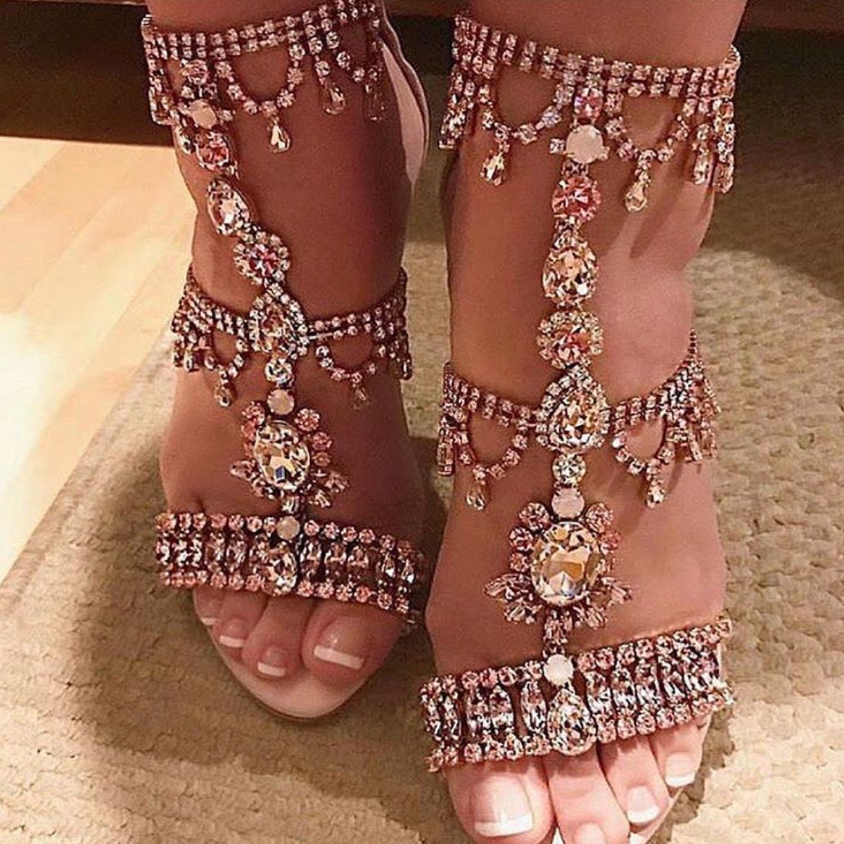 snobbyface_'s tweet photo. What do you guys think of these blingy heels - yay or nay? Let us know in the comments below #desibeautyblog https://t.co/iC7jqEdvi0