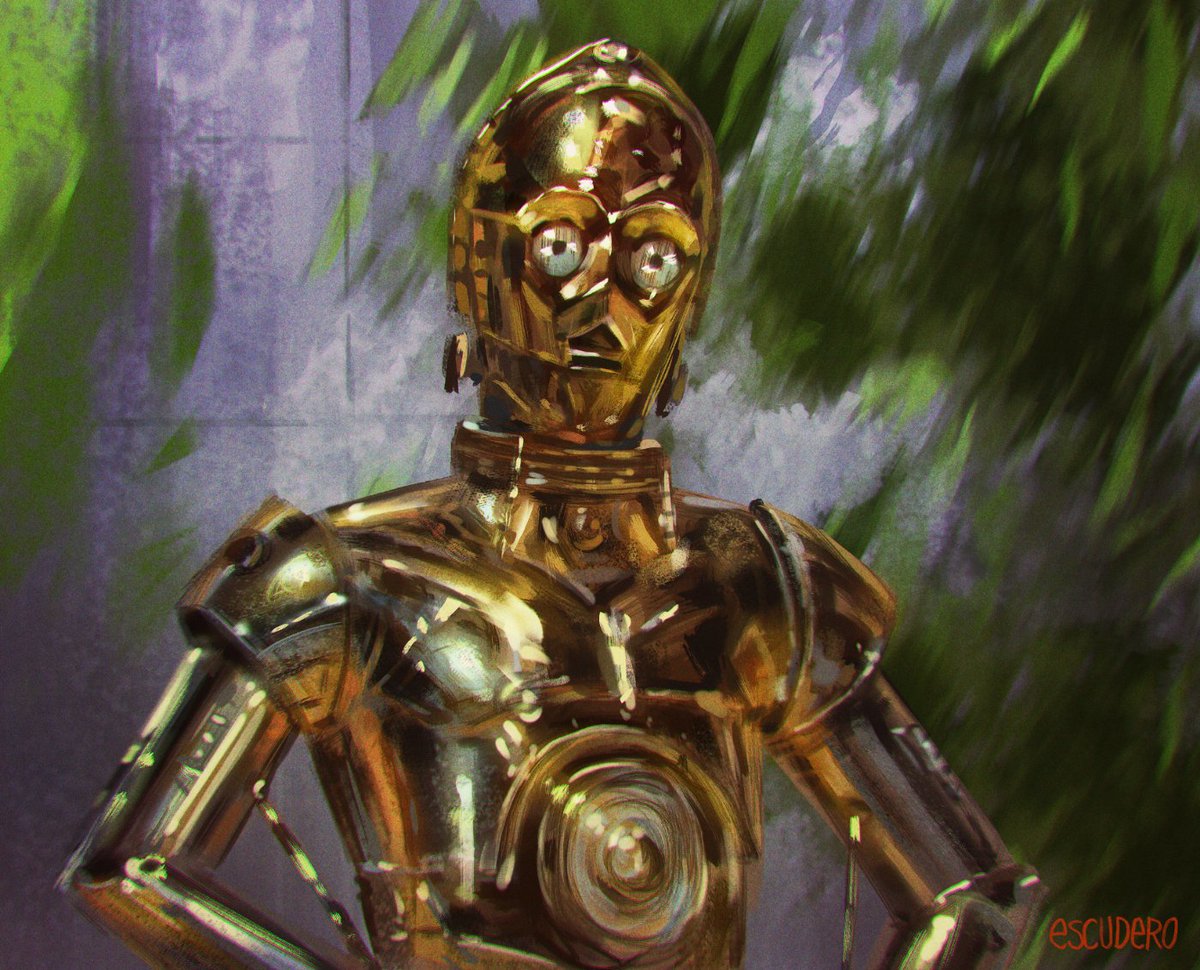 ACEscudero's tweet photo. Day 6 Bite my goldy metal butt!
https://t.co/bIqw6XxicA
#C3PO #citripio #starwars #conceptart #dailyart #illustration #ILM #droid #portrait https://t.co/FX1pEWwvDr
