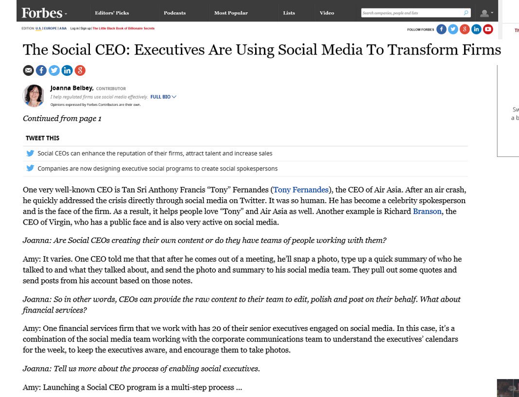 ChiefMktgAssoc's tweet photo. Executives use #socialmedia for personal, corporate #branding &amp; incorporate lifestyle into their posts via @forbes https://t.co/pEfzM0j6JU https://t.co/VfGGeVnd6S