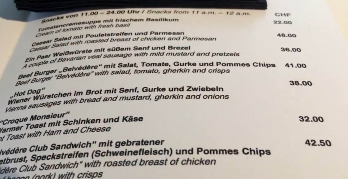 in swiss francs