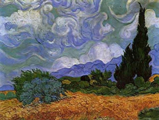 arteaIdia's tweet photo. "Trigal con cipreses" (1889), Van Gogh (Holanda) - Neo-Impresionismo https://t.co/iWWN2jJkhj