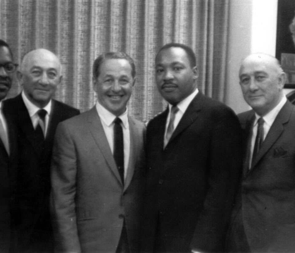 Daroff's tweet image. My great uncles Joe and Sam Daroff with #MLK. May your #MLKDay be meaningful + peaceful.