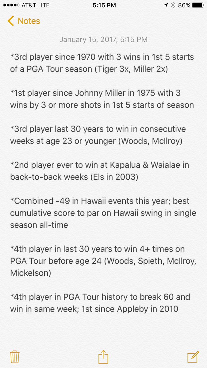 JustinRayGolf's tweet photo. What @JustinThomas34 has accomplished: https://t.co/p7hhsUi2Ue