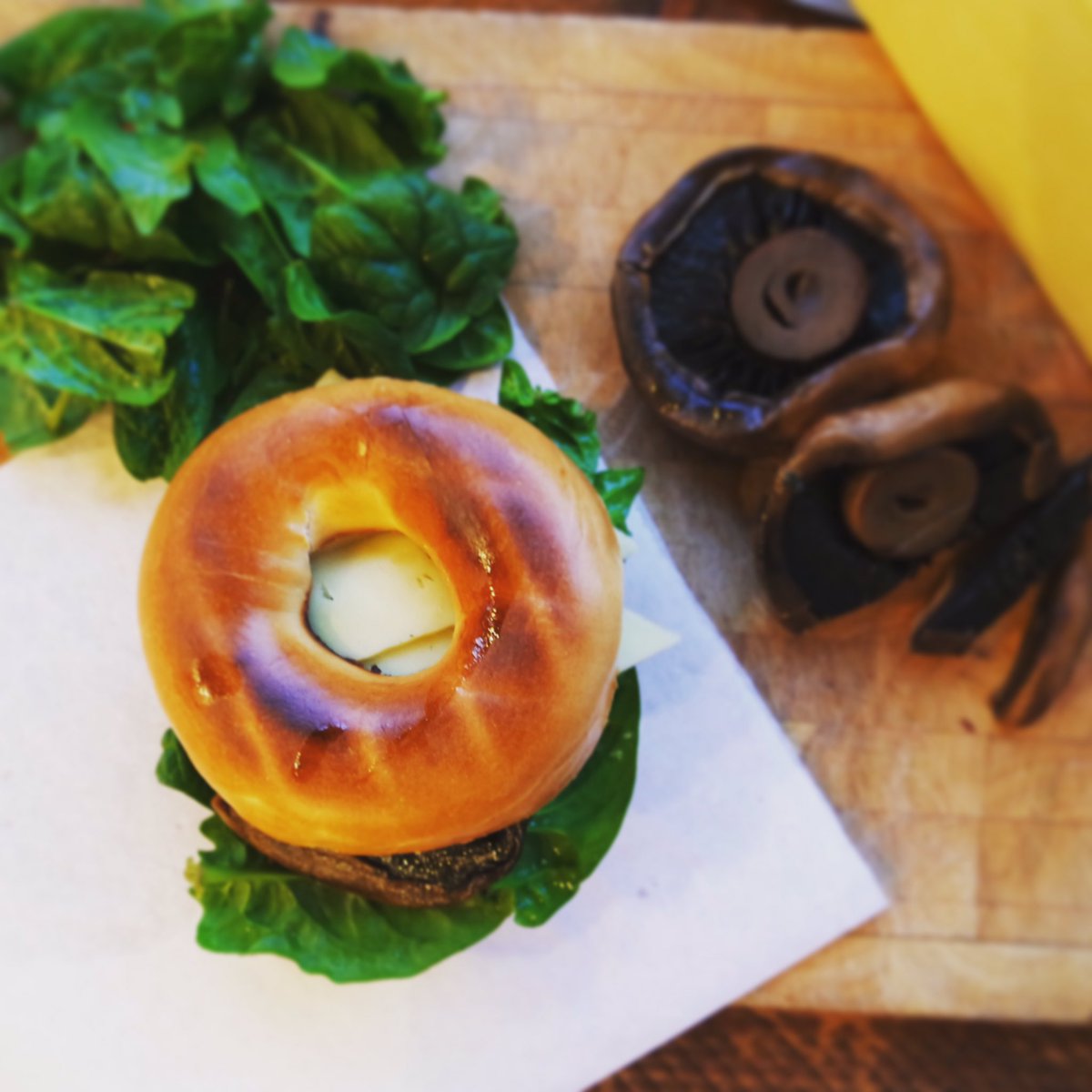 relishdeli's tweet photo. 🧀📣give me mushroom give me monty📣🧀 #Montereyjackcheese #relish #bagel #breakfast #happyhealthywholesome #eastbourne #handmadebyhumans https://t.co/HIUELZNIeb
