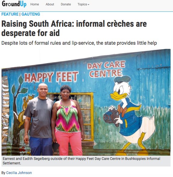 black_sash's tweet photo. Raising South Africa: informal crèches are desperate for aid: State provides little help. https://t.co/yb6TQQ86rs via @GroundUp_News https://t.co/qXIuhZjy14