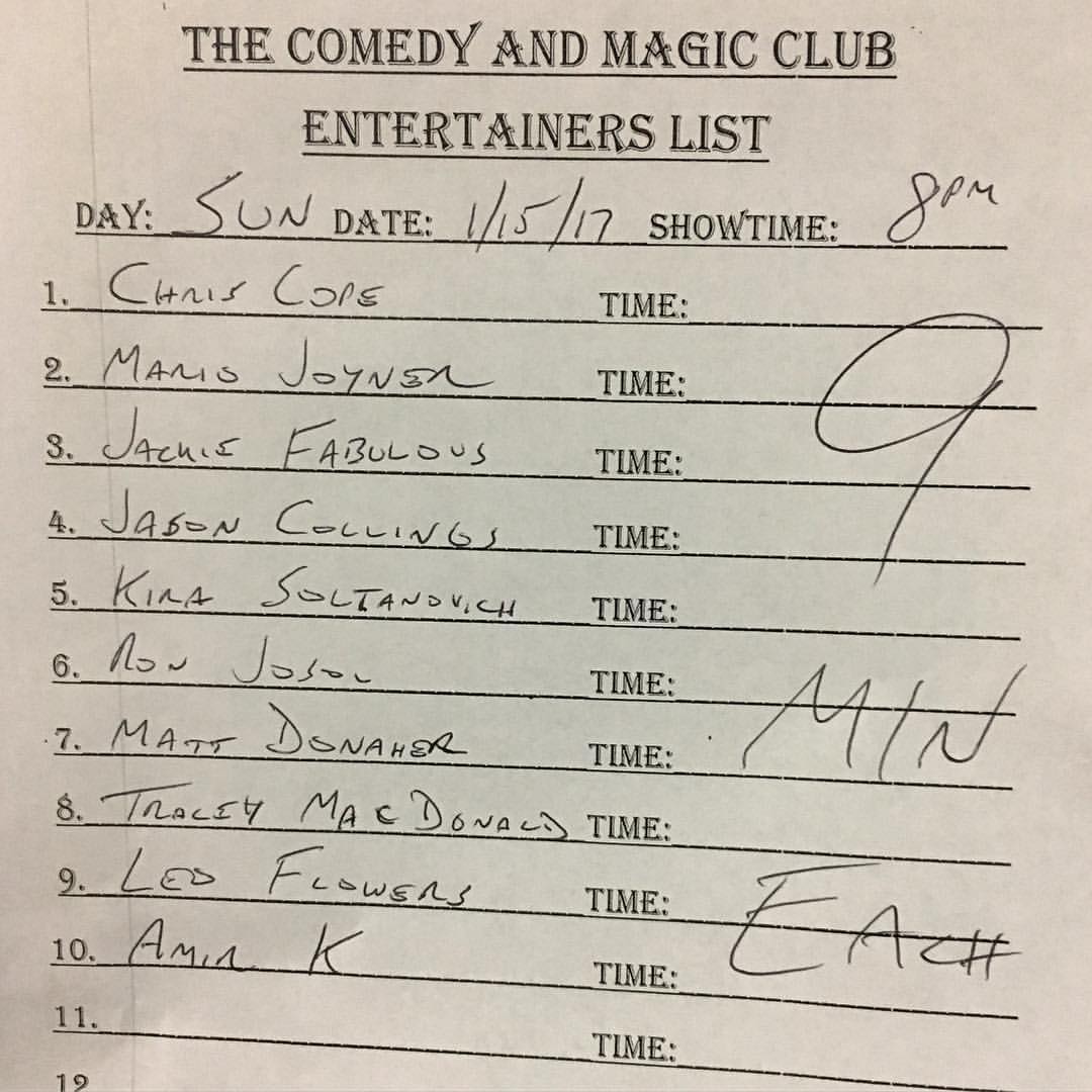 ComedyMagicClub's tweet photo. Tonight's lineup for #10Comedians! Best way to celebrate a #threedayweekend https://t.co/Weh7sEJNDa