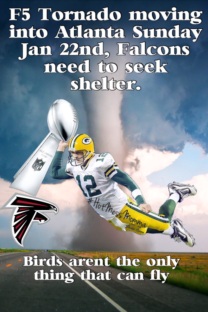 01SassyJax's tweet photo. @AaronRodgers12 I just made this 4u (after being stuck in the stadium during tornado warnings) #Packers #Tornado https://t.co/pENwV44Tvd
