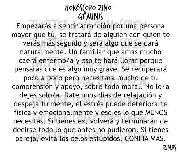 zinos__'s tweet photo. #HoróscopoZino #Géminis
Parte I, II &amp; III. https://t.co/m8SG73lKxt