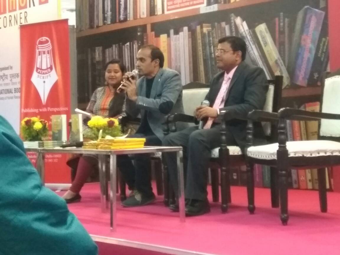 pepperscript's tweet photo. What a show with the wonderful people at the #ndwbf17 with the authors #ParasHaria and #MadhavRai #PepperScript #Kaksh #AnmolKhazana https://t.co/3sYe74NJg4