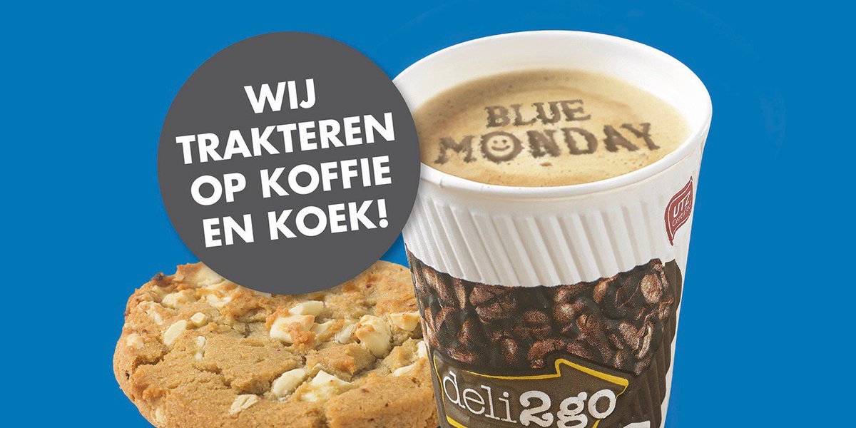 Het is #Bluemonday, de meeste deprimerende dag. Niet bij deli2go, wij trakteren. Ook een opbeurend broodje bij ons: bit.ly/2jp54zc.